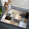 thumbnail image 3 of 2x3 Ft Entryway Area Rug, Brown Beige Plaid Kitchen Rug Runner Washable Floor Mat, Abstract Oil Painting Checkered Non Slip Indoor Door Mat Throw Carpet for Bathroom Living Room Bedroom, 3 of 8