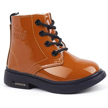 

Kids Boots Girls Boys PU Waterproof Ankle Faux Fur Lined Boots For Winter