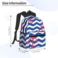 thumbnail image 4 of Picia Nautical Anchors Large Capacity Backpack Classic Style Backpack Casual Backpack Water-Resistant School Work Travel Outdoor Backpack, 4 of 8