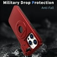 thumbnail image 4 of for iPhone 15 Pro Case with Sliding Window Protection, Compatible with MagSafe 360 Rotating Strong Magnetic Bracket Shockproof Drop Protective Phone Case for iPhone 15 Pro, Red, 4 of 6