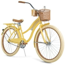 Huffy 26" Nel Lusso Classic Cruiser Bike with Perfect Fit Frame, Women's, Yellow, 26"