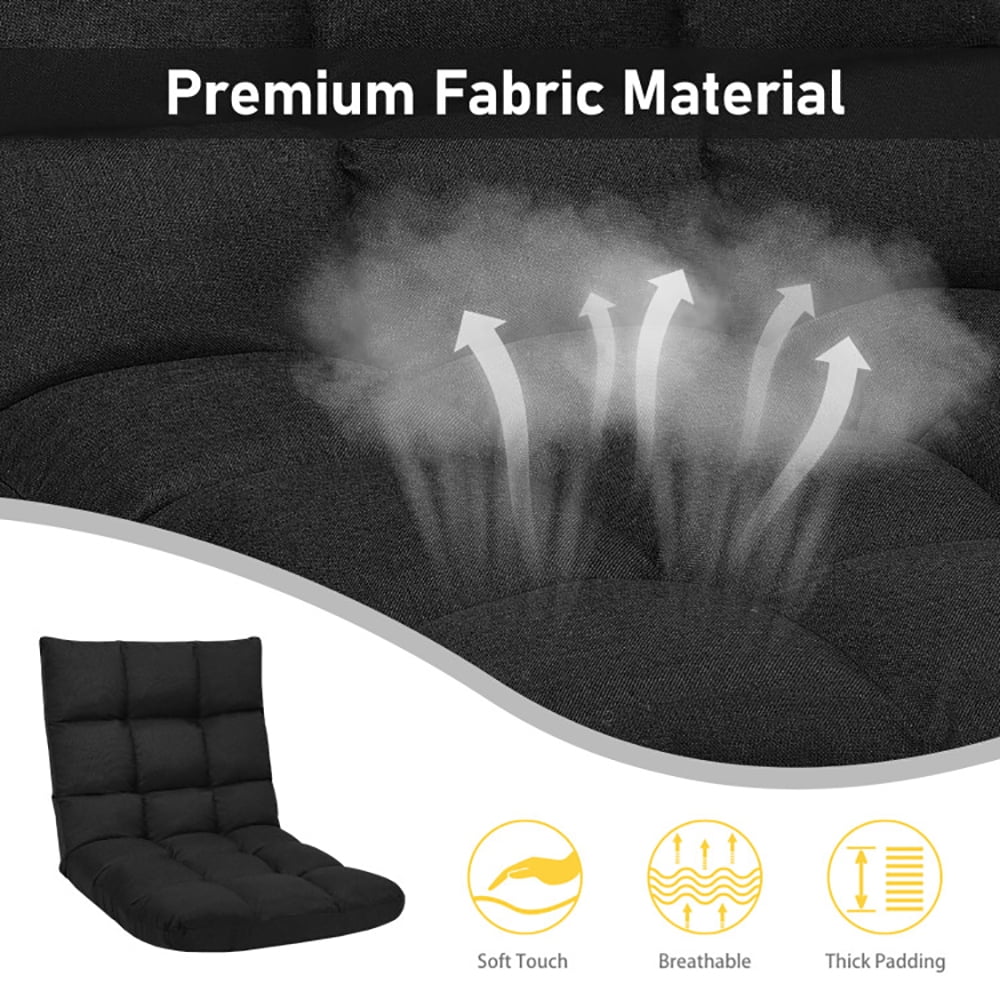Finihen Folding Lazy Sofa Chair, 14-Position Adjustable Folding Lazy Gaming Sofa, for Living Room, Bedroom, for Gaming, Reading, Black Finihen Folding Lazy Sofa Chair, 14-Position Adjustable Folding Lazy Gaming Sofa, for Living Room, Bedroom, for Gaming, Reading, Black
