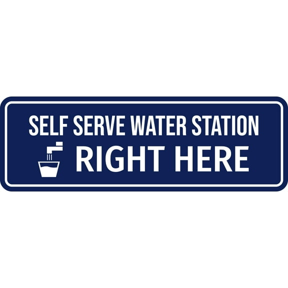 Standard Plus Self Serve Water Station Right Here Wall or Door Sign | Public Spaces Signage - Small