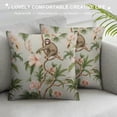 thumbnail image 3 of COMIO  Lovely Monkey Throw Pillow Cover Tropical Vintage Hibiscus Peach Fruit Palm Leaves Jungle Premium Cozy Throw Pillow Cases for Sofa Bed Home Decor, 3 of 5