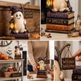 thumbnail image 5 of ShaoXinWan Halloween Ghost Pumpkin House Wooden Tabletop Ornament, 2D Spliceable Decor Sign, Festive Accent for Dining Table Cabinet Bookshelf Decor, 5 of 6