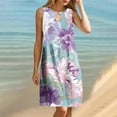 thumbnail image 6 of Viikei Dresses for Women Plus Size Sleeveless Dresses,Women's Round Neck Sleeveless Gradient Tie Dyed Beach Dress Purple S, 6 of 6