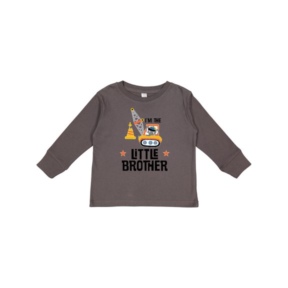 Inktastic Little Brother Construction Truck Boys Boys Long Sleeve Toddler T-Shirt