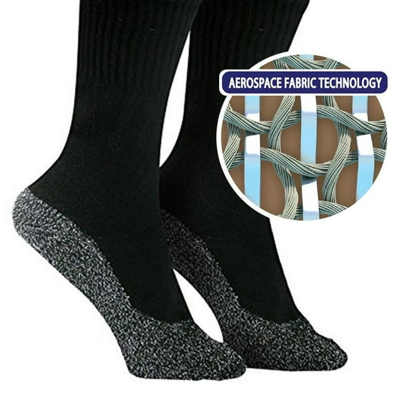 1Pairs 35 Degrees Ultimate Comfort Heating aluminum fiber Thermal Warm Sock - Aluminized Fibers Supersoft Winter Outdoor Sports Warm Thermal Socks Size Large