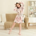 thumbnail image 3 of FORMRS Niños Bathrobe Unisex Hooded Robe Soft Plush Pajamas Sleepwear, Size 7-9T, Hand Drawn Cups, 3 of 7