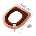 thumbnail image 3 of Winter Toilet Seat Cover with Handle, Thickened Knitted Toilet Ring, Washable Soft Toilet Seat Cover for Round and Elongated Toilet Seats, Comfortable and Warm, 3 of 6