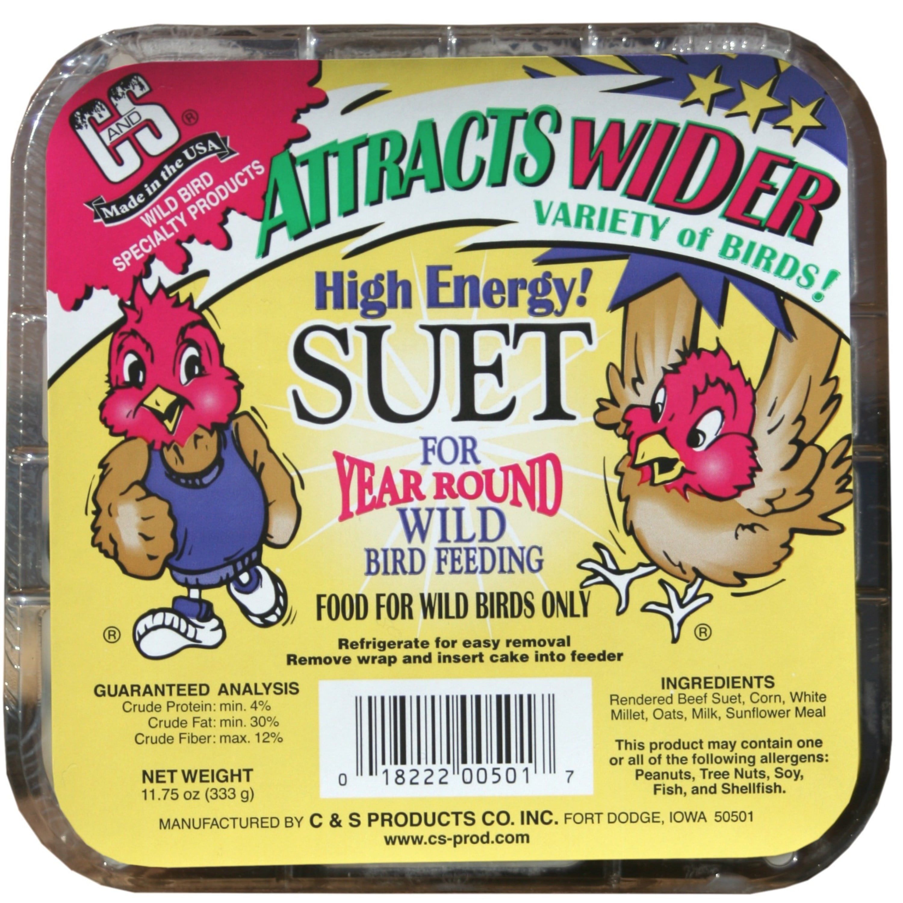 C&S Products High Energy Suet Treat, 11.75 oz, Wild Bird Food