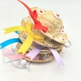 thumbnail image 6 of Summer Ganden Goose Outfits, Goose Outfits Hat with Adjustable Strap Mini Porch Goose Headwear for Statue, Mini Straw Hats for Plastic Goose 23/17'' Lawn Patio Statue Yellow, 6 of 9