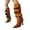A Brown, variant on Women's Suede Knee High Boots Kitten High Heel Pointed Toe Wide Calf Slouchy Fall Booties with Detachable Off Panel Fall Boots Black Size 6.5