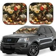 thumbnail image 2 of Daiia Elegant Still Life Roses 2PCS Car Windshield Sun Shade, Foldable Sun Shield for Car Front Window, Auto Sun Blocker Visor Protector Universal for Truck SUV Pickup-Medium, 2 of 7