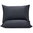 thumbnail image 7 of DISEN King Pillowcase - 100% Rayon Derived from Bamboo Dark Grey Pillowcase Set of 2 Pack, Ultra Soft and Breathable Pillow Covers with Envelope Closure, Best Gift Choice, 20x40 Inches, 7 of 7