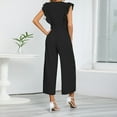 thumbnail image 6 of Aloohaidyvio Women's Elegant V Neck Jumpsuit Casual Straight Trousers Business Romper Formal Jumpsuit Black XL, 6 of 6