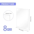 thumbnail image 2 of 8 Pack 8 x 10 Inch Clear Acrylic Sheet, 1/8 Inch Thick Transparent Plastic Panels Acrylic Sheet for Display DIY Projects Picture Frame silver, 2 of 4