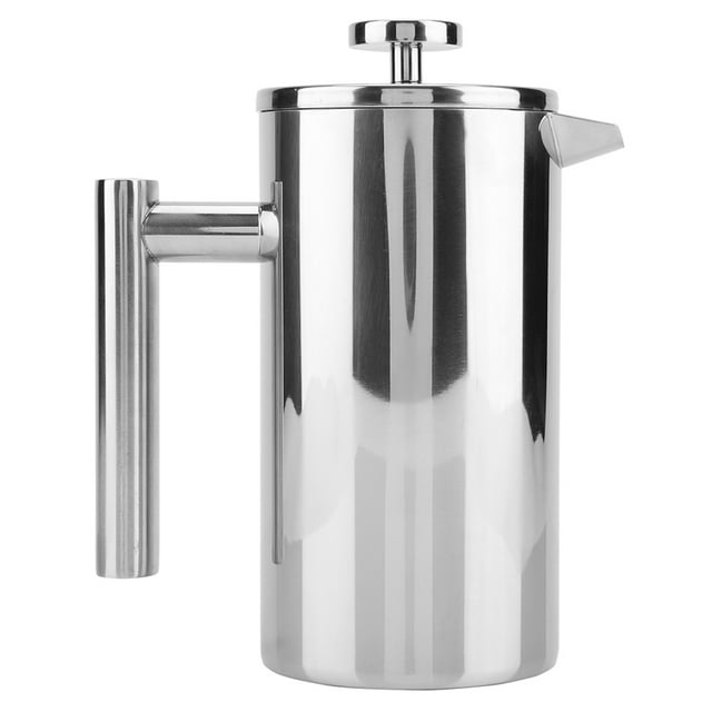 Cafetière à Pression Française, Cafetière en Acier Inoxydable à Double Paroi Cafetière à Pression Française avec Filtre pour la Maison, le Bureau (800 ml)