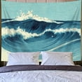 thumbnail image 3 of Ocean Tapestry Wall Hanging Blue Watercolor Ocean Waves Wall Art Tapestries, Japanese Anime Sea Wave Wall Decor Blue Indian Tapestry for Bedroom Aesthetic Home Dorm, Wall Blacket, 3 of 3