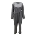 thumbnail image 4 of GYUJNB Combinaison pour Femmes Combinaison Unie Col Rond avec Ceinture et Poches une Pièce pour Femmes, Bleu, TP, 4 of 4