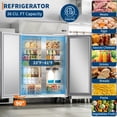thumbnail image 2 of IdealHouse Commercial Refrigerator Reach-In 48" W Double Solid Door Stainless Steel Commercial Refrigerator 36 Cu.Ft Fan Cooling for Restuarant, Bar, Shop, Etc, 2 of 6
