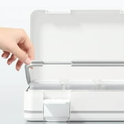 Home Edit Pantry Organization And Storage Double Layer 24 Grid Box Seven Day Portable Dispensing Box Three Meals A Day Reminder Box Large Capacity Storage Box