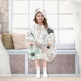 thumbnail image 7 of Floral Seamless Pattern Wearable Blankets Hoodie Oversize Sherpa Wearable Soft Blanket Warm Cozy 3-14 Age, 7 of 7