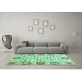 thumbnail image 3 of Ahgly Company Indoor Square Abstract Turquoise Blue Modern Area Rugs, 8' Square, 3 of 4