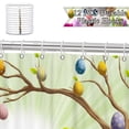 thumbnail image 6 of Easter Shower Curtain Bunny Rabbit Eggs Bathroom Decor Spring Flowers Farmhouse Shower Curtain Waterproof Fabric with 12 Hooks 64x47 inches, 6 of 6