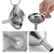 thumbnail image 3 of Embudos para llenar botellas Juego de 3 mini embudos de cocina de acero inoxidable Embudos para transferir aceites esenciales líquidos, 3 of 3