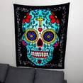 thumbnail image 3 of Hipfree Sugar Skull Plush Throw Blanket, 50" x 60", Multicolor Abstract, 3 of 4
