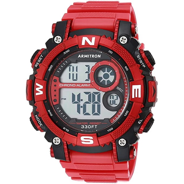 Reloj Sport Cronógrafo Digital ARMITRON 40/8284RDBK para Hombre 46mm con Múltiples Pantallas Resistente al Agua Rojo/Negro Armitron 40/8284RDBK