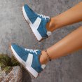 thumbnail image 3 of HEWUQI Women's Platform Walking Tennis Shoes Cushioned Arch Support Breathable Sneakers Non Slip Comfortable Footwear for Gym Daily Wear Blue Size 8, 3 of 6