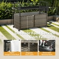 thumbnail image 3 of Planntonneo Wicker Outdoor Bar Cart Table Patio Console Storage Cabinet BBQ Grill Carts Buffet with Wheels, Grey, 3 of 9