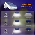 thumbnail image 5 of Luces solares Luces de seguridad con sensor de movimiento solar para exteriores con 3 modos Luz de pared LED con energía solar gran angular de 120 ° BANYUO Hogar, 5 of 5