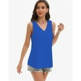 thumbnail image 3 of Women Deep V Neck Tank Top Sleeveless Flowy Shirt Summer Loose Tank Top for Women, 3 of 6