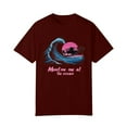 thumbnail image 4 of NAMTYQX Summer Shirts for Women Stretch Relaxed Fit Plus Size Cute Cool Crewneck Short Sleeve Print Fullprint Summer Tops Wine Size S, 4 of 5
