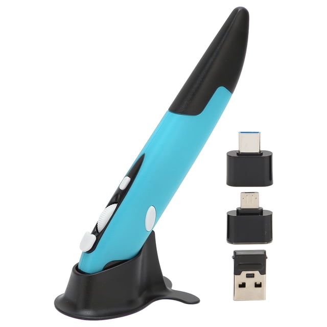Ratón óptico Inalámbrico De Bolsillo, Fácil De Usar, Ajuste De Función De Alarma, Ratón Inalámbrico De 2,4G Para Oficina Cergrey Azul