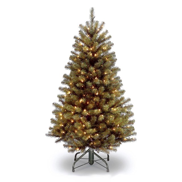 National Tree Company 5.5 Foot Pre Lit North Valley Spruce Christmas Tree