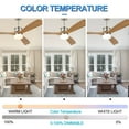 thumbnail image 3 of 52" Solid Wood Reversible Ceiling Fan with Dimmable Led Light, Remote Control, and Chrome Downrods for Dining Room, Kitchen Island, Hallway, 3 of 9