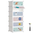 thumbnail image 1 of Zapatero SONGMICS para niños 6 ranuras apilable con puertas blanco, 1 of 10
