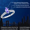 thumbnail image 2 of Gem Stone King 10K White Gold Blue Tanzanite and Lab Grown Diamond Engagement Ring for Women | 0.71 Cttw | Marquise 8X4MM | Gemstone December Birthstone | Size 5, 2 of 6
