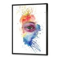 thumbnail image 3 of Designart 'Detail of Eye In Rainbow-Colored Face Portrait' Bohemian & Eclectic Framed Canvas Wall Art Print, 3 of 5