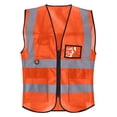 thumbnail image 2 of purcolt Womens High Visibility Reflective Safety Vest V Neck Zipper Workwear Waistcoat with with ID Pocket Orange Free Size, 2 of 7