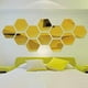 thumbnail image 5 of 30 piezas de pegatinas de pared de espejo hexagonal 3D de acrílico Oro 46x40x23mm, 5 of 9