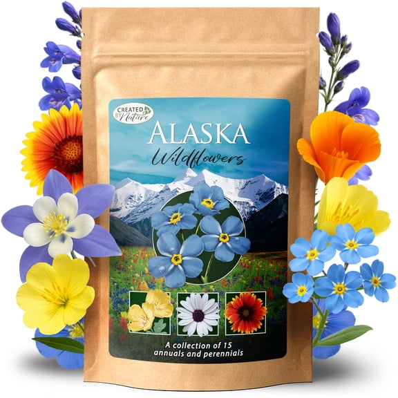 Created By Nature Alaska Wildflower Seed Mix, 15 Flower Varieties, 53,000 Seeds
