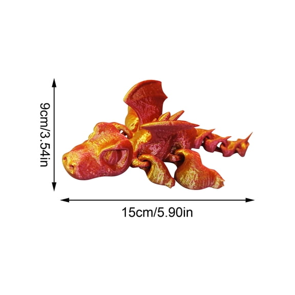 Movable 3D Printed Dragon Model with Articulated Joints Fantasy Desktop Ornament Green