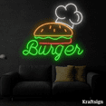 thumbnail image 2 of Craftnamesign Burger Chef Neon Sign, Burger Shop LED Sign, Food Wall Art, 2 of 4