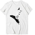 thumbnail image 5 of Fesfesfes Womens Work Shirts Fashion Womens Round-Neck Short Sleeve Print Casual T- Shirt Blouse Tops V Neck Tops for Women M(US:6), 5 of 5
