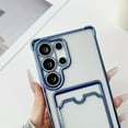 thumbnail image 3 of Allytechgroup Clear Case for Samsung Galaxy S24 FE with Credit Card Slot,  Anti-Yellowing Four Corner Anti Fall Plating Frame Slim Soft TPU Shockproof Back Cover for Women Men, Blue, 3 of 7